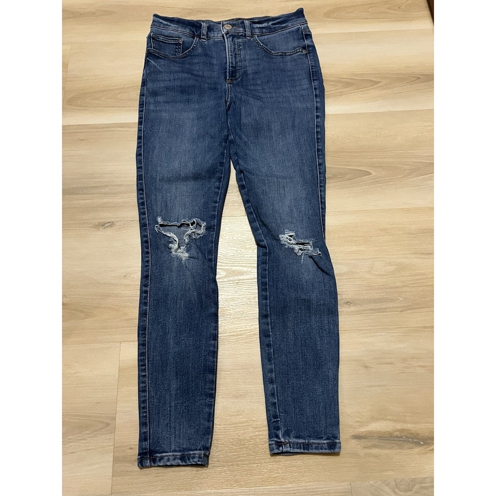 Express Stretch Denim Perfect High Rise Ankle Legging Distressed Skinny Size 6R